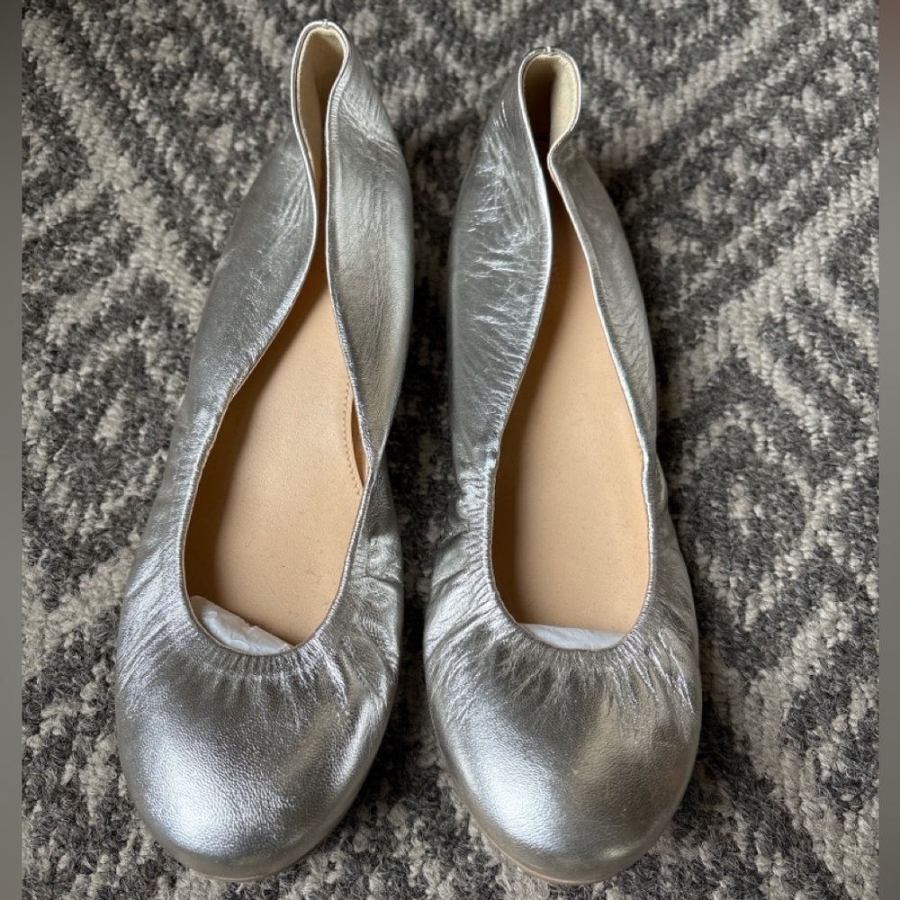 J. Crew Metallic Silver Women's Flats 7.5